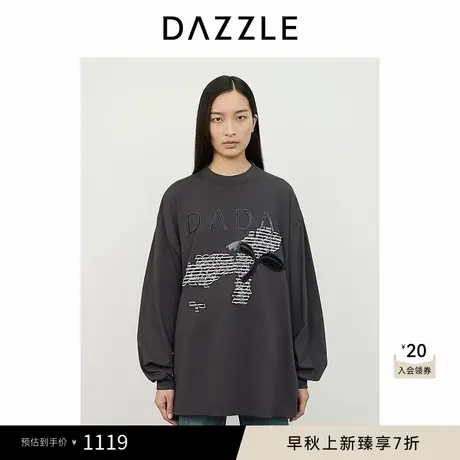 DAZZLE地素 T恤2024冬季新款长袖小芽T恤商品大图