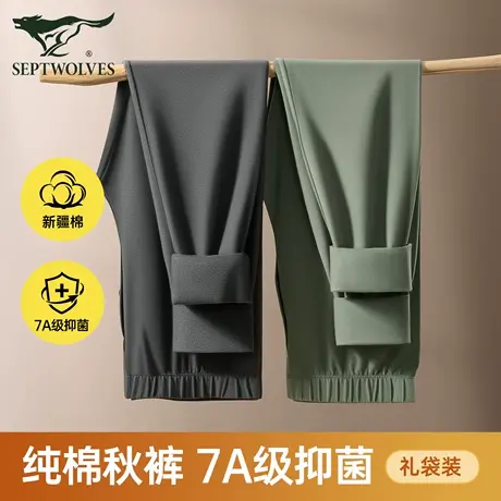 七匹狼冬季男士纯棉秋裤男款棉裤毛线裤打底裤薄款修身保暖裤衬裤商品大图