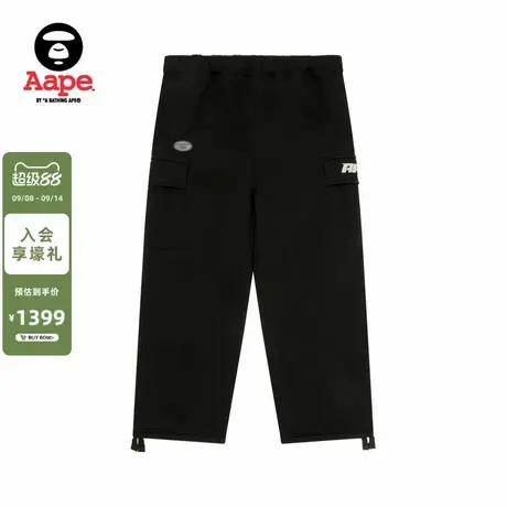 Aape旗舰店男装秋冬猿人字母徽章大口袋嘻哈厚绒休闲长裤B643XXN商品大图