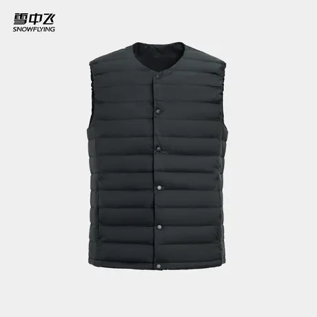 雪中飞2025秋新款男士简约黑色商务休闲羽绒背心马甲轻薄内穿商品大图