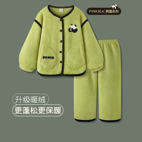 Pinksea睡衣冬季女2023年新款加厚珊瑚绒保暖大码女款家居服套装商品大图