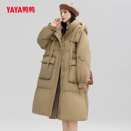 【双十一预售】鸭鸭羽绒服女2023年秋冬长款连帽韩版保暖外套C图片