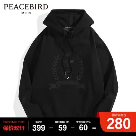 太平鸟男装 连帽卫衣抽绳宽松休闲上衣男士时尚潮流图片
