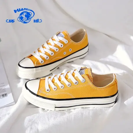环球帆布鞋2024秋冬新款百搭休闲百搭爆款低帮女小白鞋休闲鞋潮流商品大图