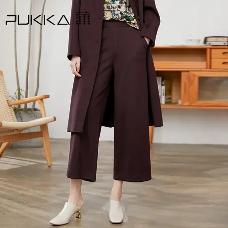 蒲PUKKA 休闲阔腿裤女羊毛混纺原创设计感冬季商场同款商品大图