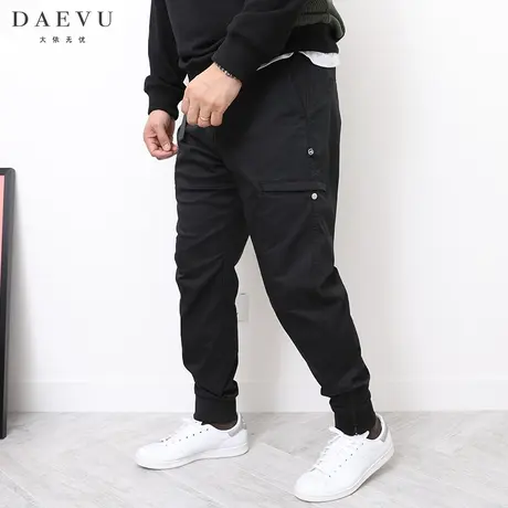 大依无忧春秋款机能工装大号潮胖子束脚加肥加大码男士休闲长裤商品大图