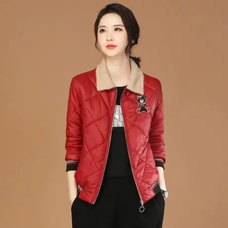 韩潮袭人polo领刺绣棉衣棉服女冬季夹棉外套新款棉袄短款棒球服厚图片