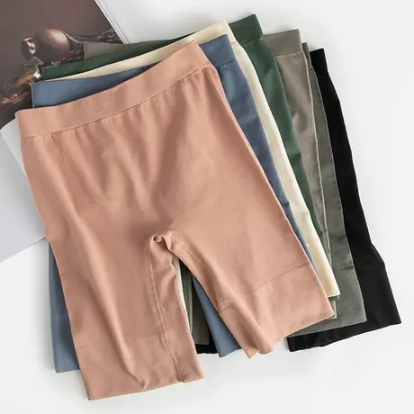 无缝无痕安全裤女大码胖mm防走光夏天薄款防卷边五分保险裤打底裤图片