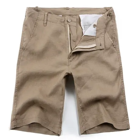 萨法瑞416亚麻短裤男薄款商务休闲五分裤男士宽松直筒裤子宽松商品大图