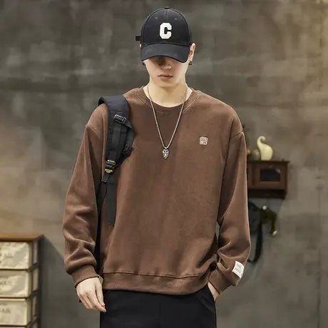 百搭长袖秋款男士卫衣摇粒绒高档男士卫衣青少年潮牌百搭休闲男装图片