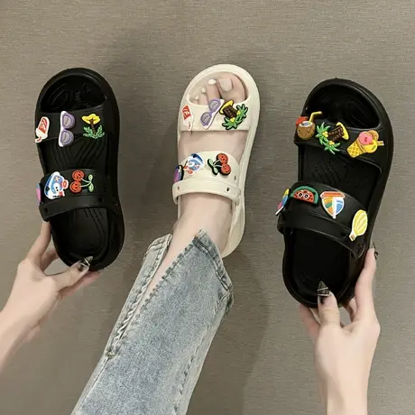 凉鞋女款2024新款夏季时尚女外穿防滑海边沙滩鞋ins潮软底踩屎感商品大图