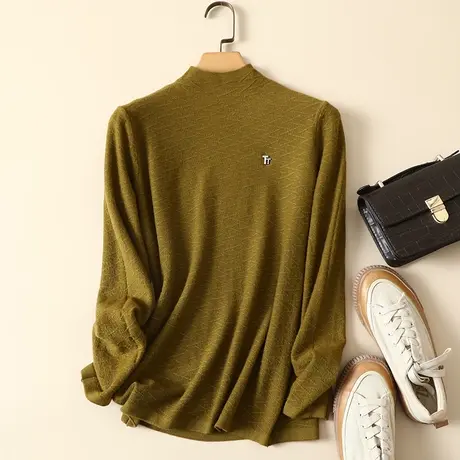 半高领毛衣套头打底衫女秋冬2022年新款内搭爆款百搭洋气针织衫女商品大图