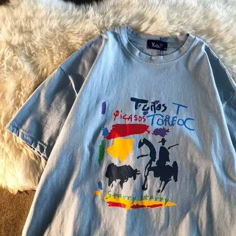 日系短袖t恤女夏季纯棉宽松韩版ins半袖设计感小众chic港味上衣服商品大图