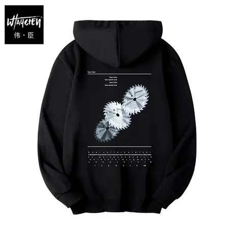 伟臣潮流创意印花连帽卫衣大码男胖子加肥加大百搭纯棉套头运动服商品大图