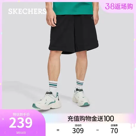 Skechers斯凯奇2024年春夏新款男士个性潮流针织短裤宽松休闲裤子商品大图