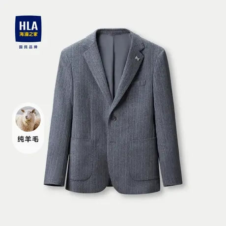 HLA/海澜之家纯羊毛休闲西服2023秋冬新款经典平驳领加厚外套男图片