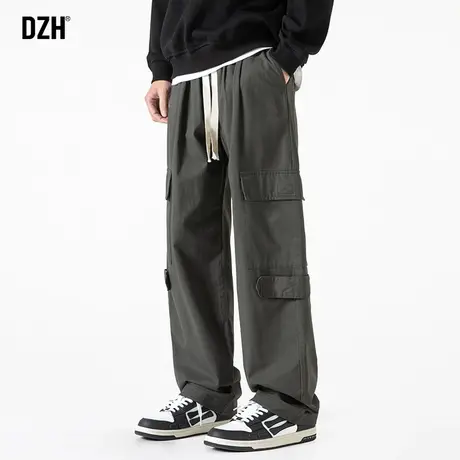 男生军绿色工装裤男秋冬潮牌休闲裤美式直筒裤子男款冬季男裤长裤商品大图