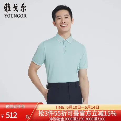 【商场同款】雅戈尔男士短袖T恤夏季新款官方商务休闲短袖T恤衫男商品大图