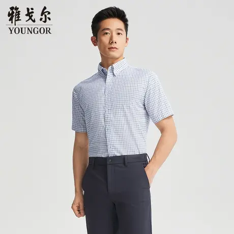 【商场同款】雅戈尔男士短袖衬衫夏季新款官方商务休闲短袖衬衫男商品大图