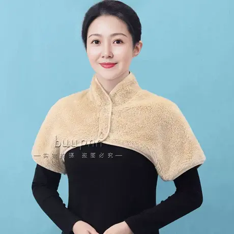 肩周保暖护颈椎坎肩睡觉专用女珊瑚绒护肩颈短外套冬季男士图片