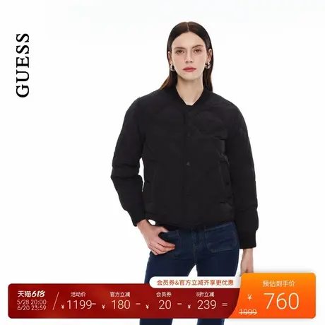 GUESS男士商务通勤简约罗纹菱格绗缝羽绒服-MO4W5880商品大图