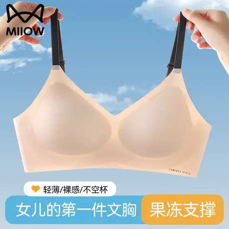 猫人少女内衣高中生夏季薄款运动不跑杯二三阶段女生无痕透气文胸商品大图