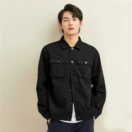 佐丹奴外套男装纯棉工装贴袋翻领夹克外套 13071883图片