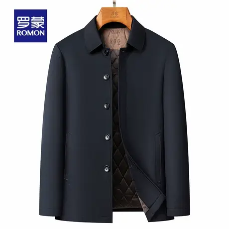 罗蒙男士翻领棉服2025秋冬新款休闲保暖棉衣行政干部夹克衫爸爸装图片