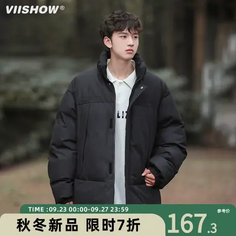 VIISHOW潮牌街头休闲加厚面包服冬季宽松百搭保暖连帽棉服男外套商品大图