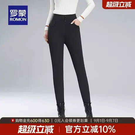 罗蒙女士弹力修身百搭羽绒裤2025冬季新款潮流时尚轻盈保暖长裤女图片