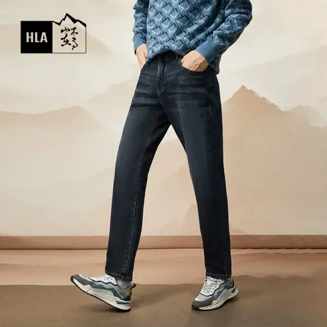 HLA海澜之家循迹山不在高系列牛仔裤23秋冬时尚五袋款长裤男商品大图
