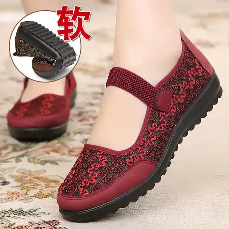 老北京布鞋旗舰店官方女鞋正品中老年人鞋子女凉鞋夏季透气妈妈鞋商品大图