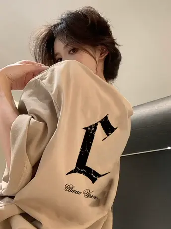 美式复古短袖t恤女2024年夏季新款oversize高街情侣装纯棉上衣潮商品大图