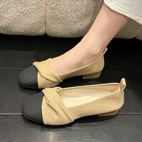 单鞋女瓢鞋2023年新款春秋平底晚晚风温柔玛丽珍女鞋子浅口奶奶鞋商品大图