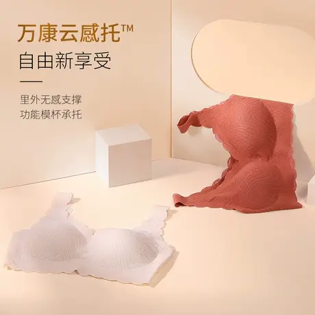 万康背心式睡眠内衣女无痕大码无钢圈性感聚拢透气薄款美背文胸夏图片