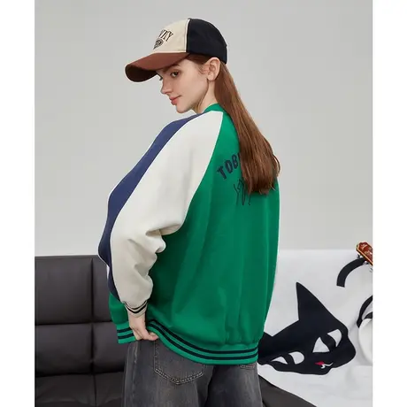 a022024春季新款棒球服撞色设计休闲夹克休闲百搭女式外套图片