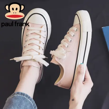 大嘴猴粉色帆布鞋女2023新款秋季女鞋运动休闲情侣布鞋板鞋子女款商品大图