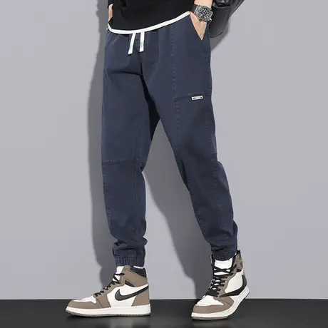 休闲长裤子男潮牌潮流秋冬款运动裤九分抽绳小脚束脚卫裤宽松百搭商品大图