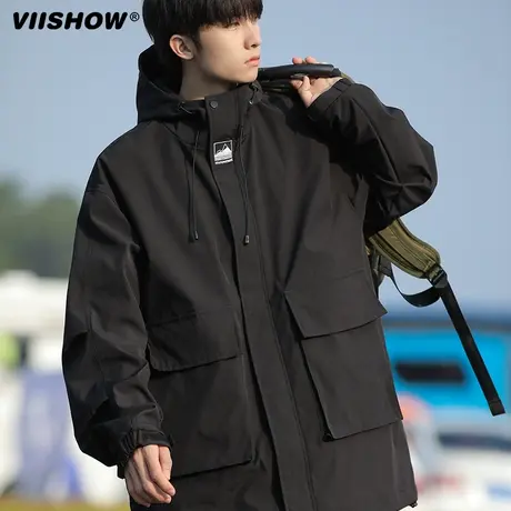 VIISHOW机能风冲锋夹克男秋季运动户外宽松防风外套登山服山系夹商品大图