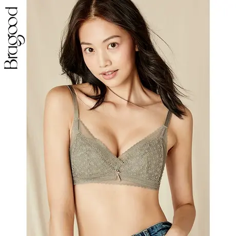 仙女蕾丝聚拢上托舒适透气无钢圈文胸商品大图