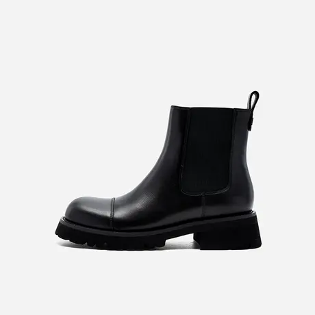 Nine West/玖熙2023年冬季新款切尔西靴女短靴圆头厚底中跟烟筒靴图片