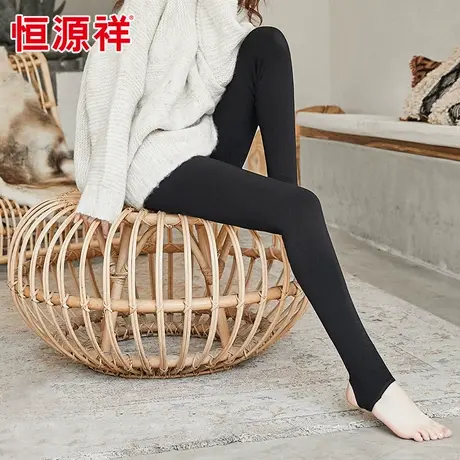 恒源祥加绒黑色打底裤女秋冬款瘦腿连裤袜加厚秋裤保暖打底袜女图片