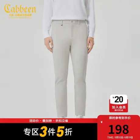 卡宾男装字母印花休闲裤秋款舒适合身小脚裤简约通勤J商品大图