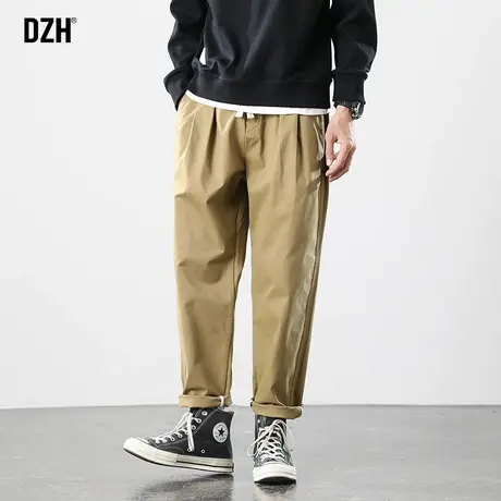 男士休闲裤男秋季潮牌小脚裤男款卡其日系运动裤2023新款显瘦裤子商品大图