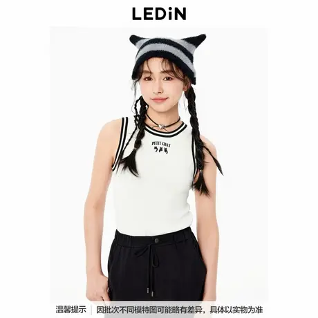 【商场同款】乐町秋季新款撞边线背心修身针织打底C2EFE3105商品大图