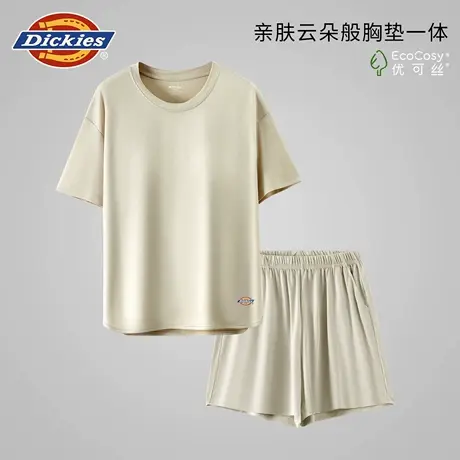 Dickies睡衣女款2025新款夏季带胸垫家居服套装休闲宽松冰丝上衣商品大图