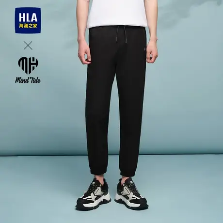 HLA/海澜之家亦心即为系列休闲裤2024春夏新款织唛点缀爽滑裤子男商品大图