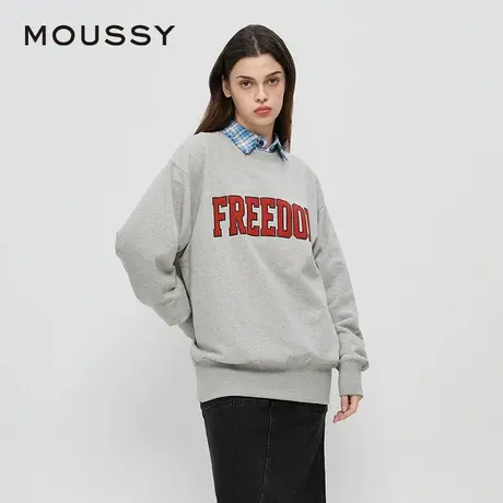 【慧姐专享】MOUSSY 美式学院风自由字母印花卫衣女028HAA90-2801图片