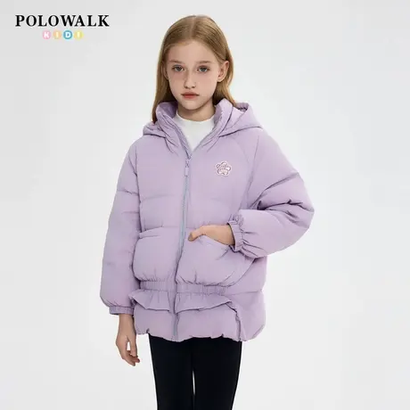 POLOWALK童装女童中长款羽绒服2025年新款秋冬中大童外套保暖潮商品大图