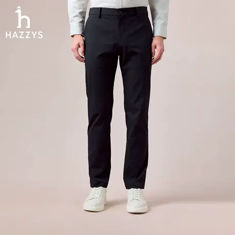 【商场同款】HAZZYS哈吉斯2025秋季新品男装休闲通勤净色长裤下装图片